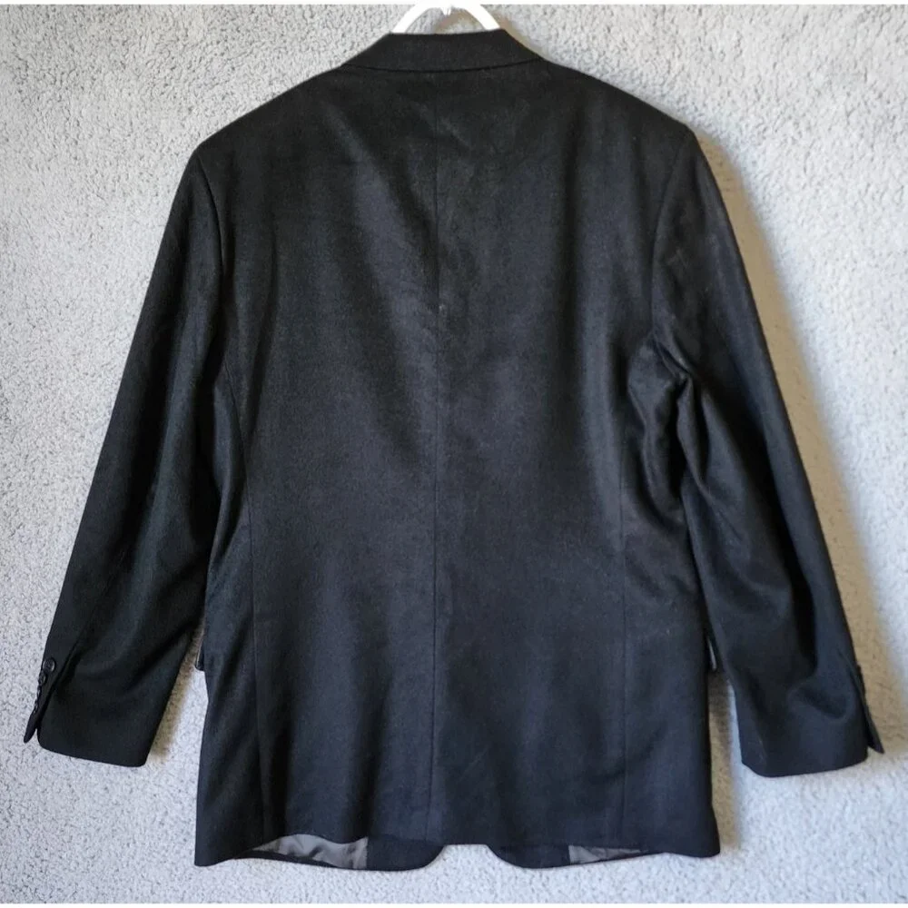 Macy's Alfani Size 40 R 100% Cashmere 2 Button Black Suit Jacket Sport Coat Soft